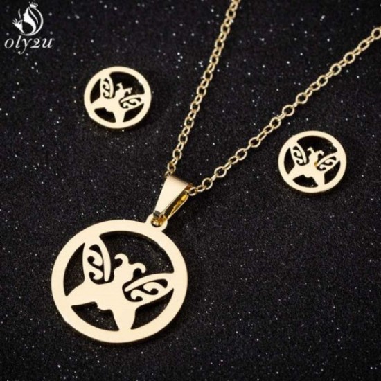 Wholesale Ladies Gold Butterfly Jewelry Set Wholesale Ladies Gold Butterfly Jewelry Set
